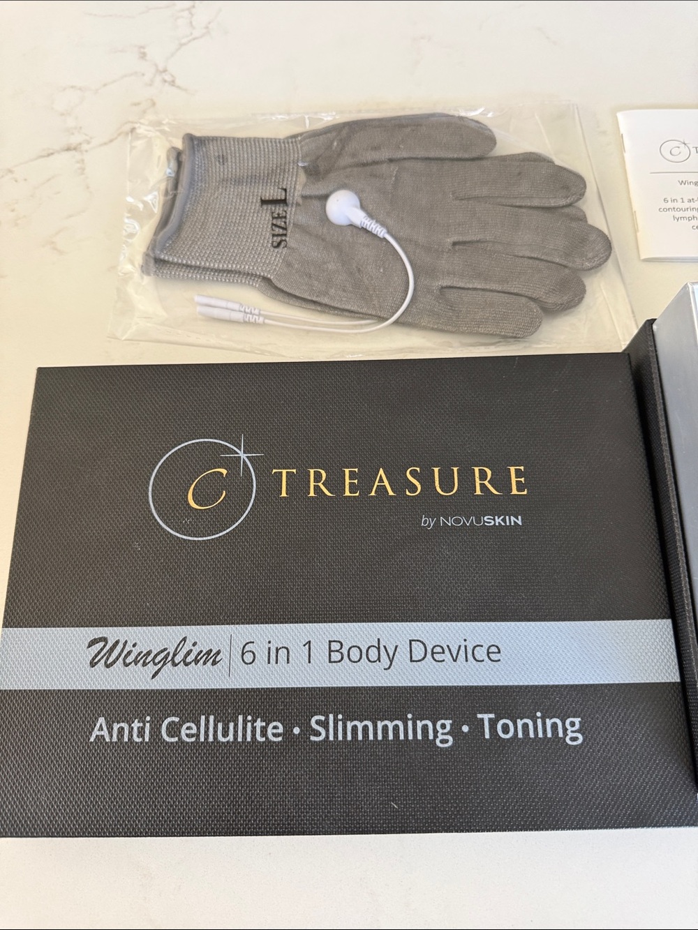 Treasure by NuSkin Winglim 6-in-1 Body Device - Gray Gloves